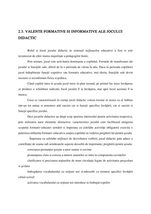 Implicatii Psihopedagogice Ale Jocului Didactic In Dezvoltarea