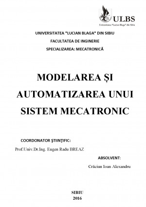 tsunami classmate Legitimate Modelarea și automatizarea unui sistem mecatronic - Diploma.ro