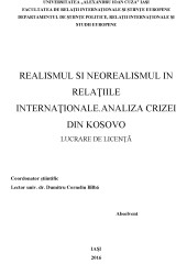 Realismul și neorealismul în relațiile internaționale. Analiza crizei din Kosovo